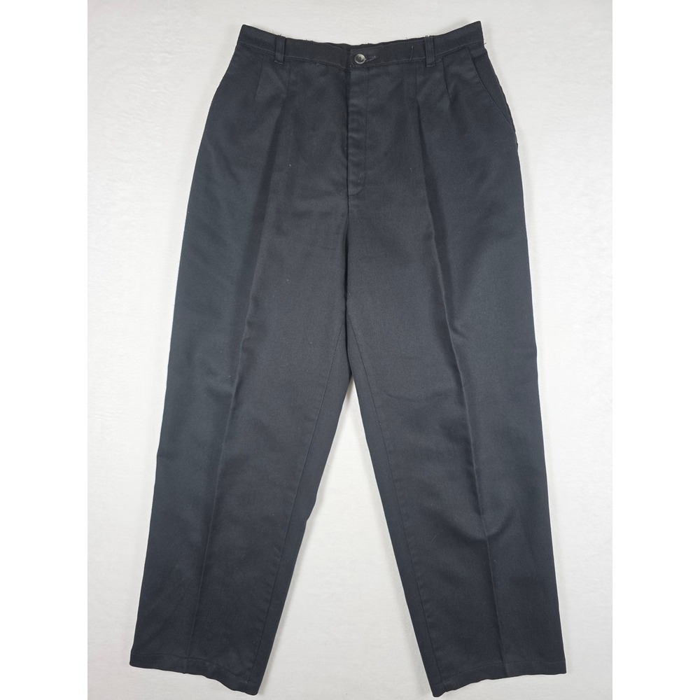 Levi's Sportswear Trousers High Waist Pleated Straight Leg 12 Black Vintage 80s